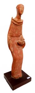 86652 - São Francisco e as pombas - Maquete, terracota, 52x15x15 cm, déc. 1940