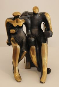 Casal sentado no parque, Margarita Farré - 2015