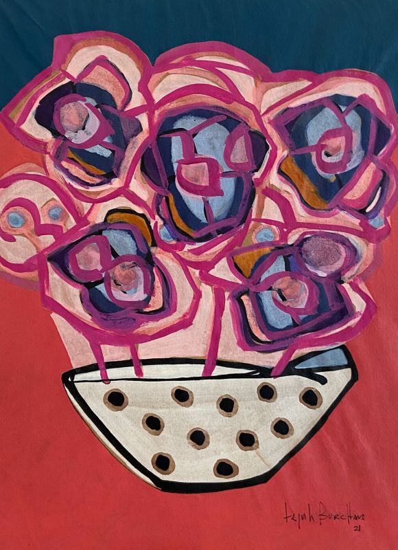 Tejuh Burchaus - Flores - pink and blue -