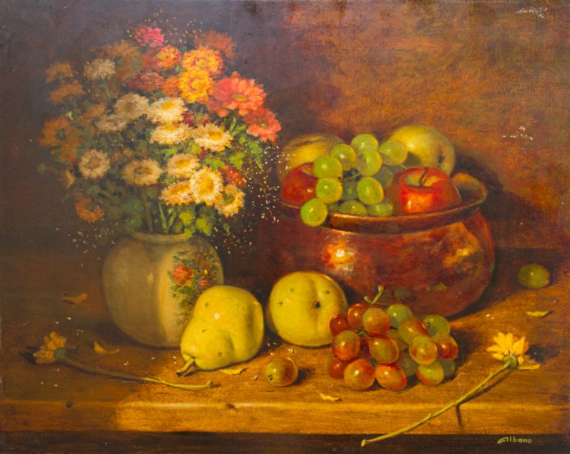 Albano Vizotto - VASO COM FLORES E FRUTAS