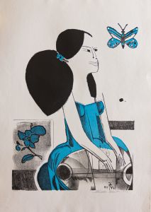 Aldemir Martins - Mulher com Borboleta